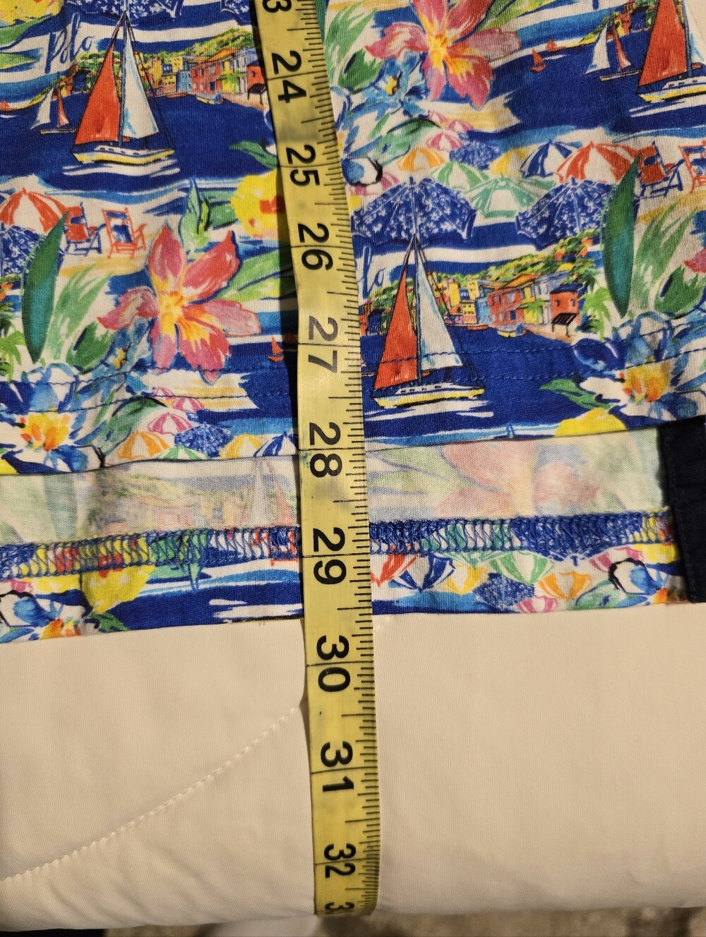 Polo Golf by Ralph Lauren Blue Multicolor Tropical Print Polo - Picture 9 of 9